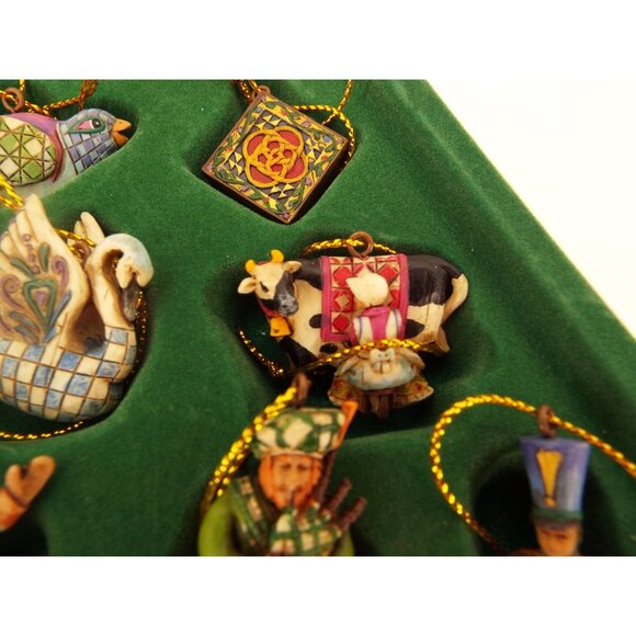 Jim Shore Heartwood Creek Twelve Days of Christmas Mini Ornaments Boxed Set 2006 - Picture 11 of 16